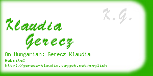 klaudia gerecz business card